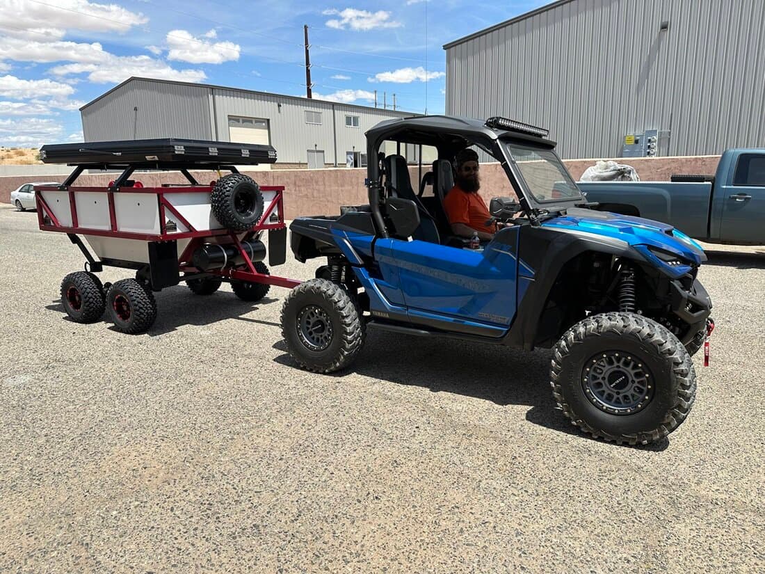 Camp Mansion rooftop trailer paired with a Yamaha YXZ side-by-side