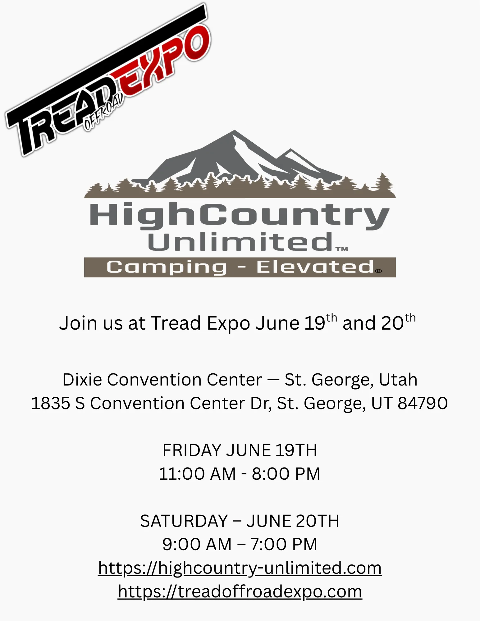 See us at Tread Expo in St George, Utah